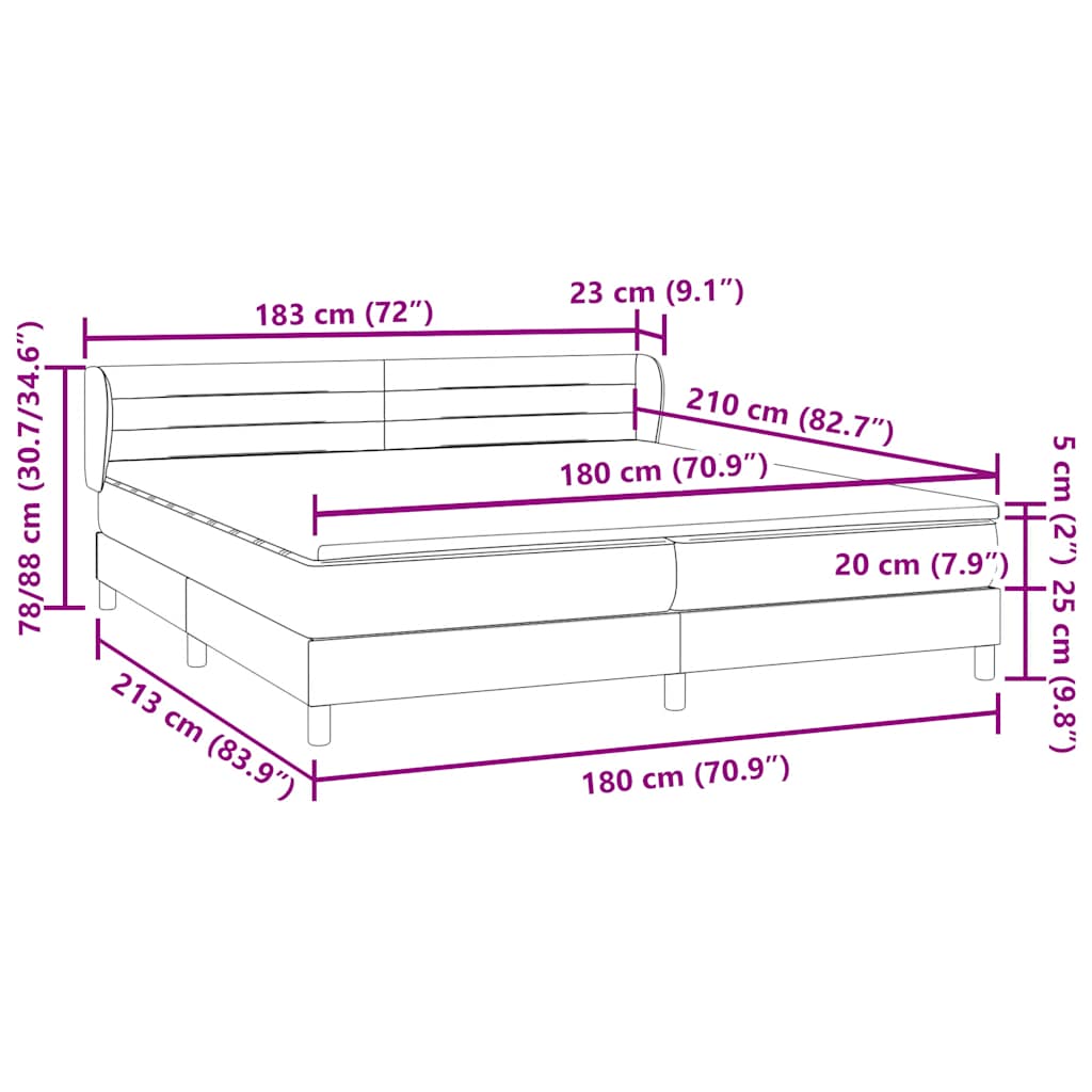 Box Spring krevet s madracima ružičasti 180x210 cm baršun