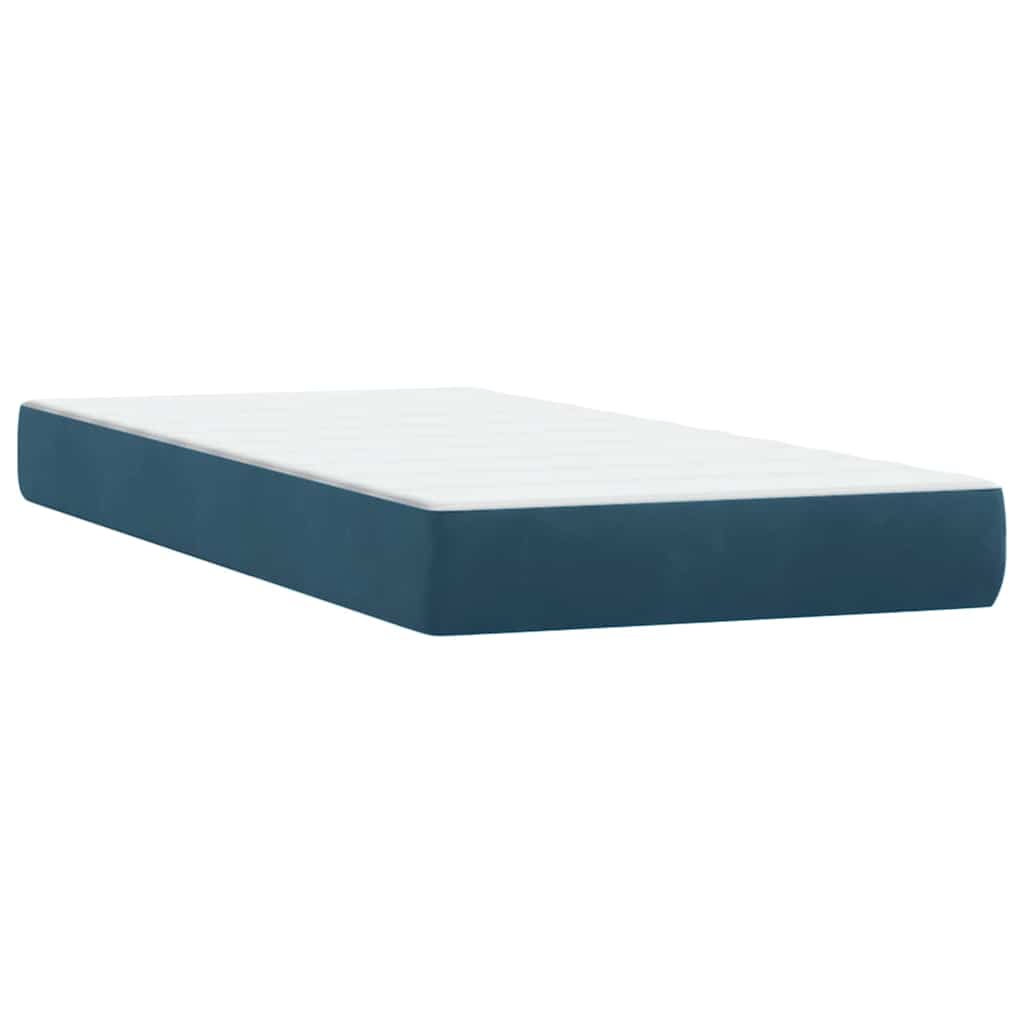 Box spring krevet s madracem tamnoplavi 80x220 cm baršunasti