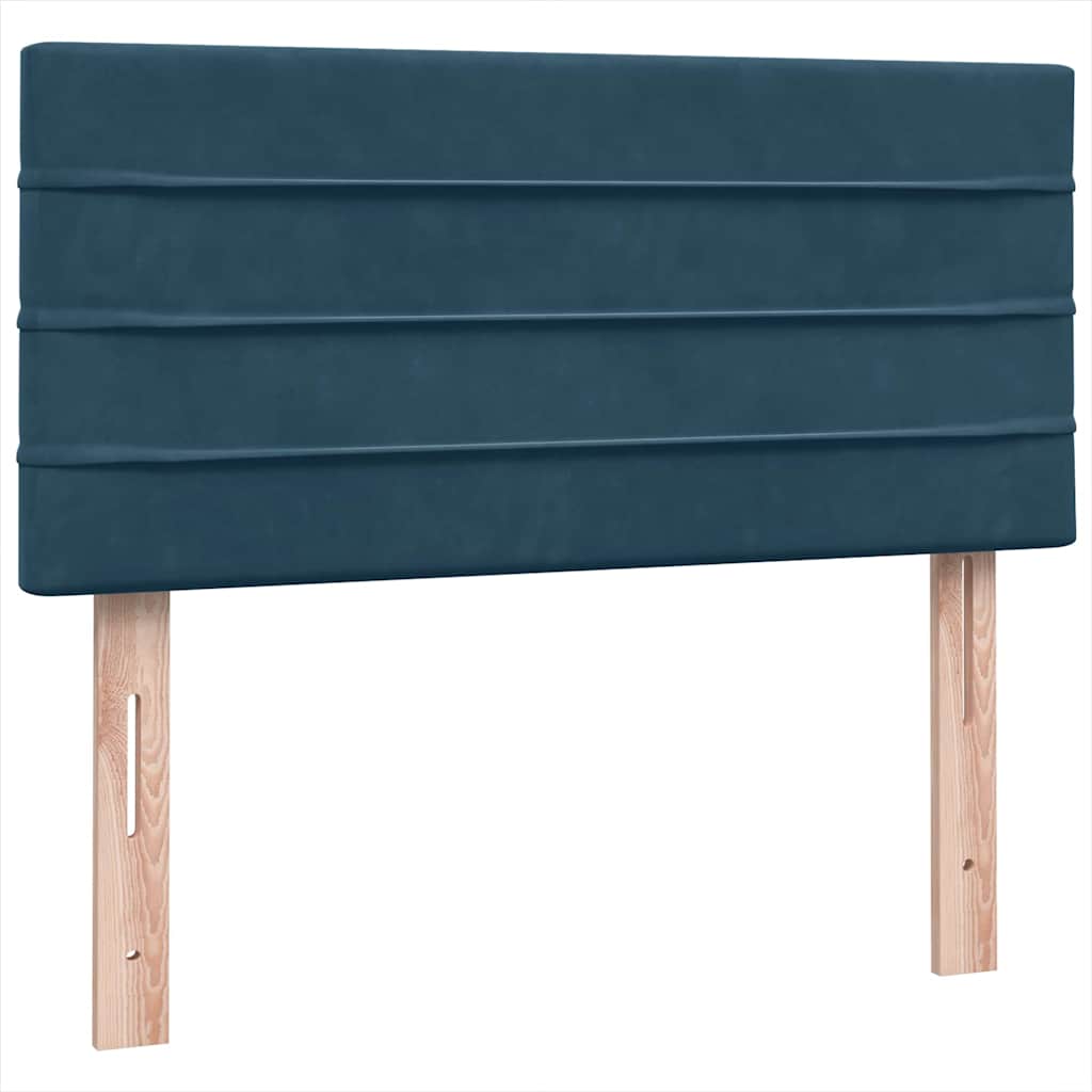 Box spring krevet s madracem tamnoplavi 80x220 cm baršunasti