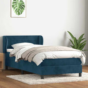 Box spring krevet s madracem tamnoplavi 80x220 cm baršunasti