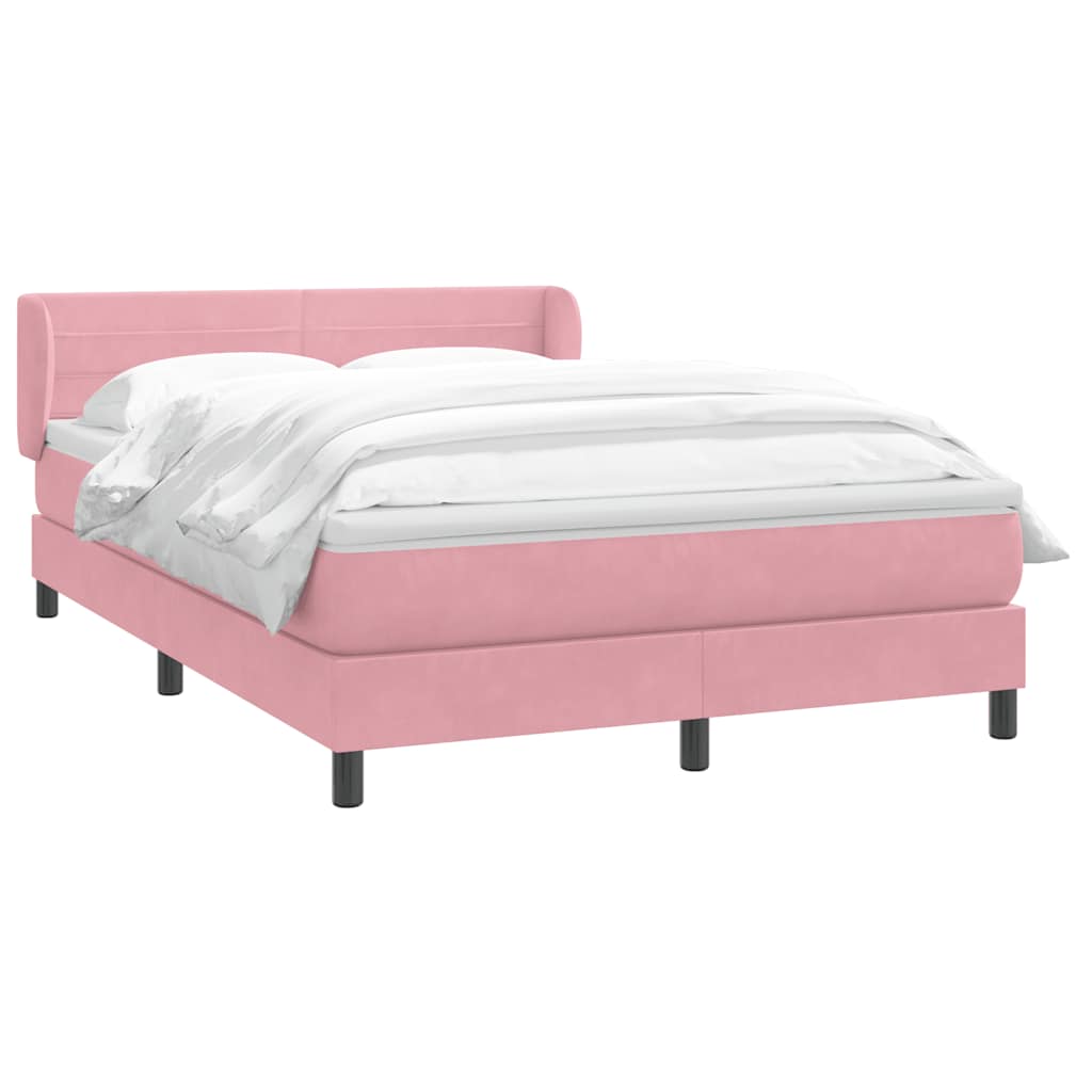 Box Spring krevet s madracem ružičasti 140x220 cm baršun
