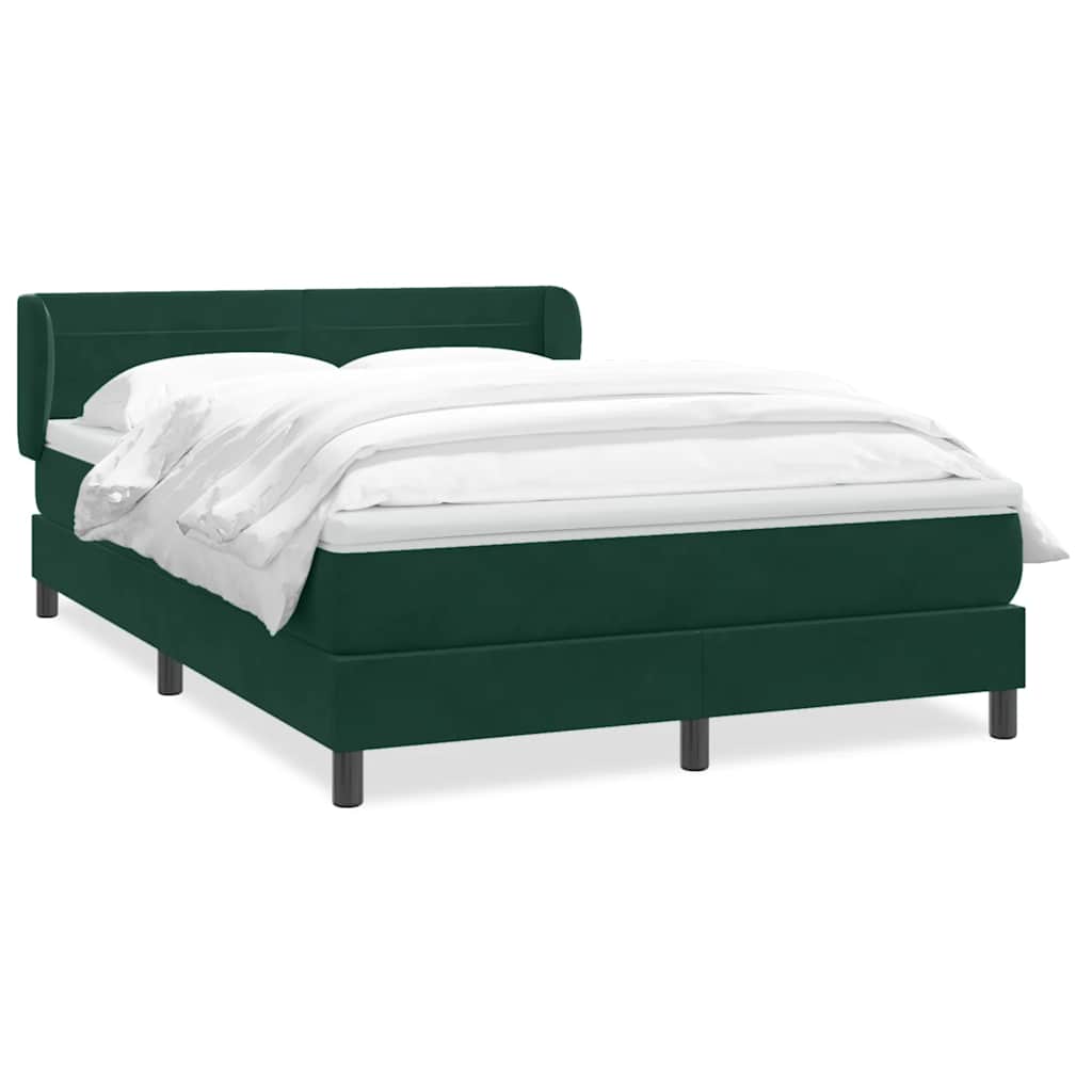 Box Spring krevet s madracem tamno zeleni 160x220 cm baršun