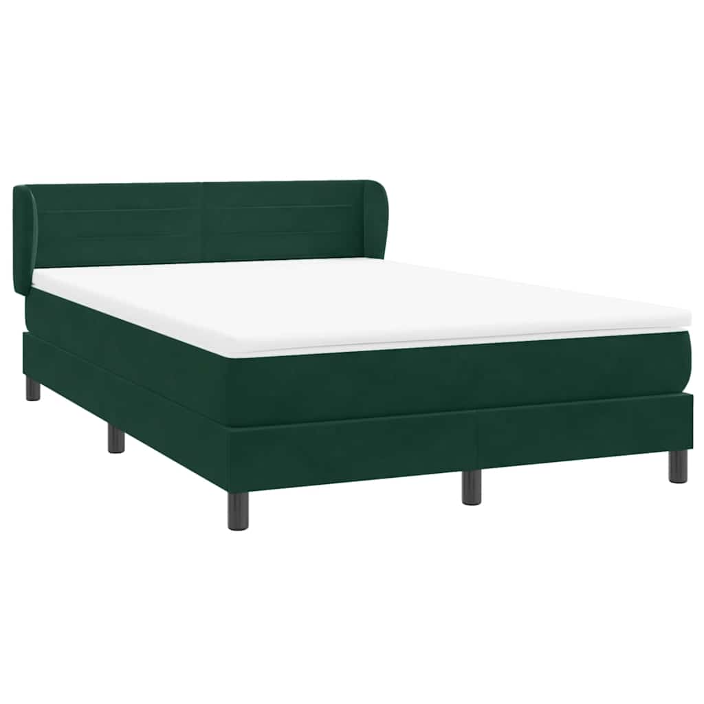 Box Spring krevet s madracem tamno zeleni 160x220 cm baršun