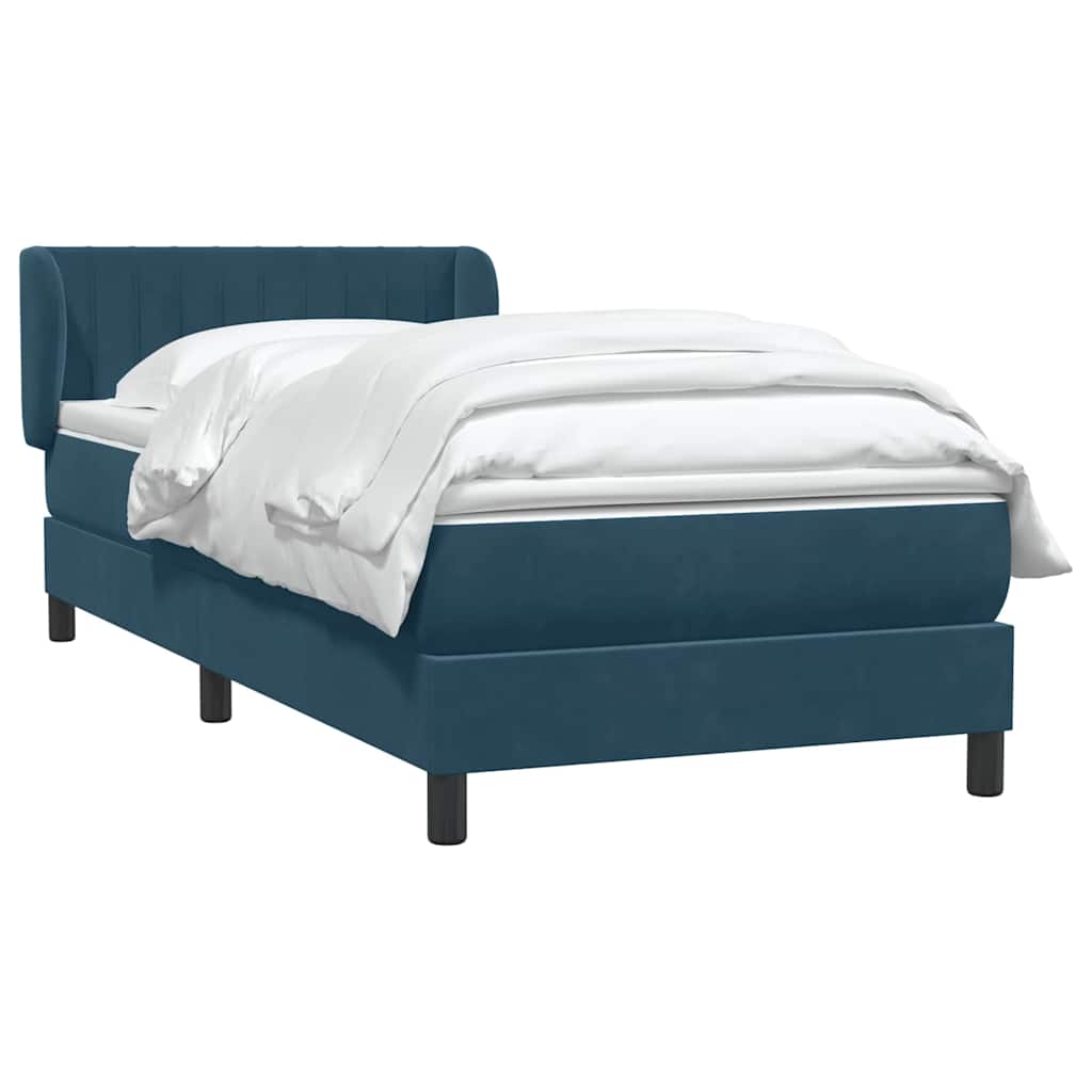 Box Spring krevet s madracem tamnoplavi 80x210 cm baršun
