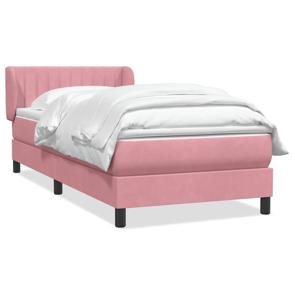 Box Spring krevet s madracem ružičasti 90x210 cm samt