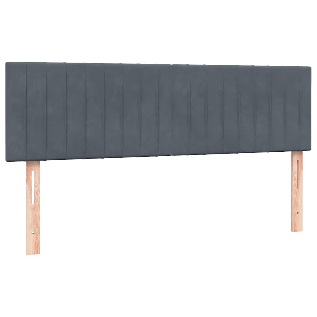 Krevet s oprugama i madracem tamnosivi 160x210 cm baršunasti