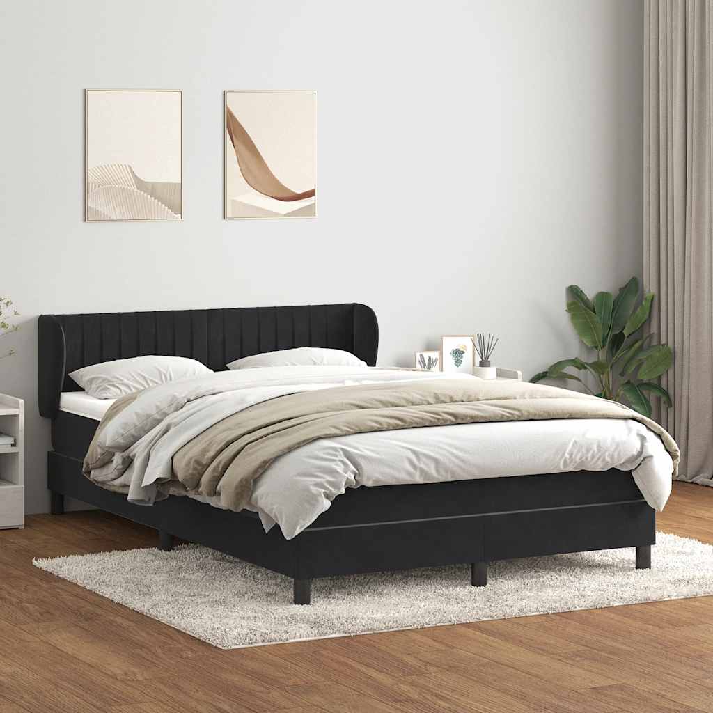 Box spring krevet s madracem crni 160x210 cm baršunasti