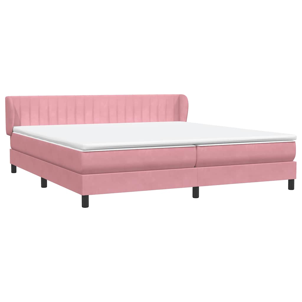 Box Spring krevet s madracima ružičasti 180x210 cm baršun