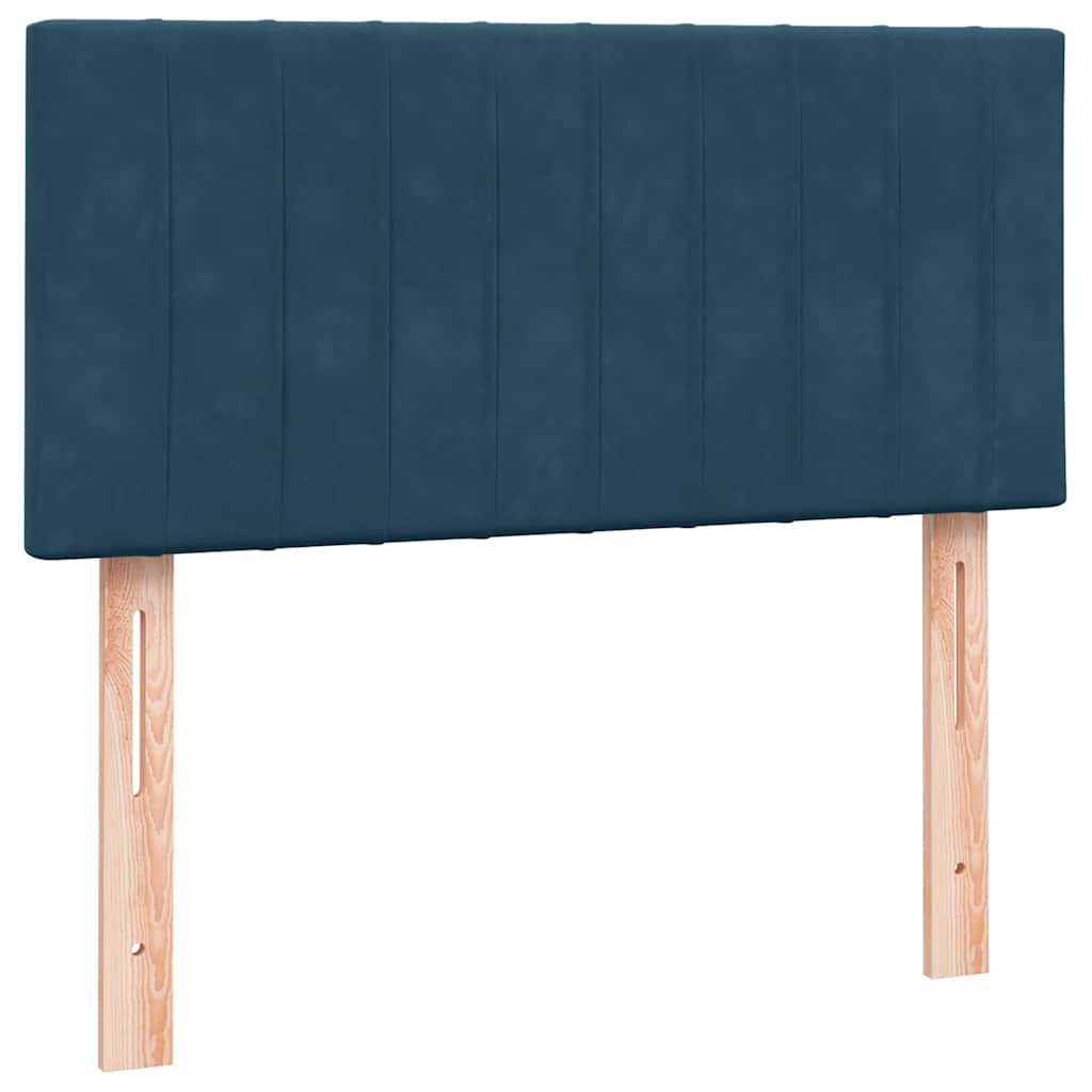 Box spring krevet s madracem tamnoplavi 80x220 cm baršunasti