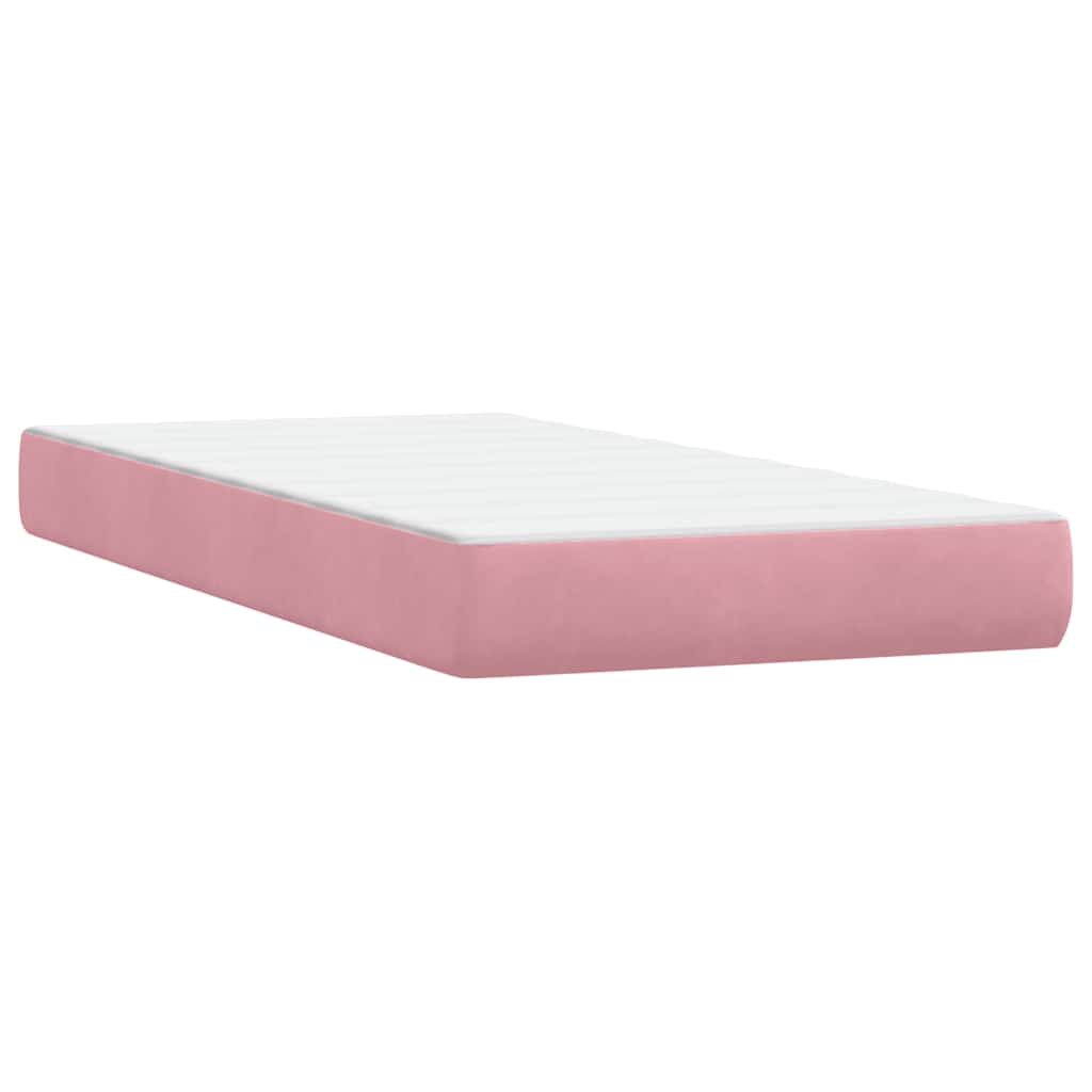 Box spring krevet s madracem ružičasti 80 x 220 cm baršunasti