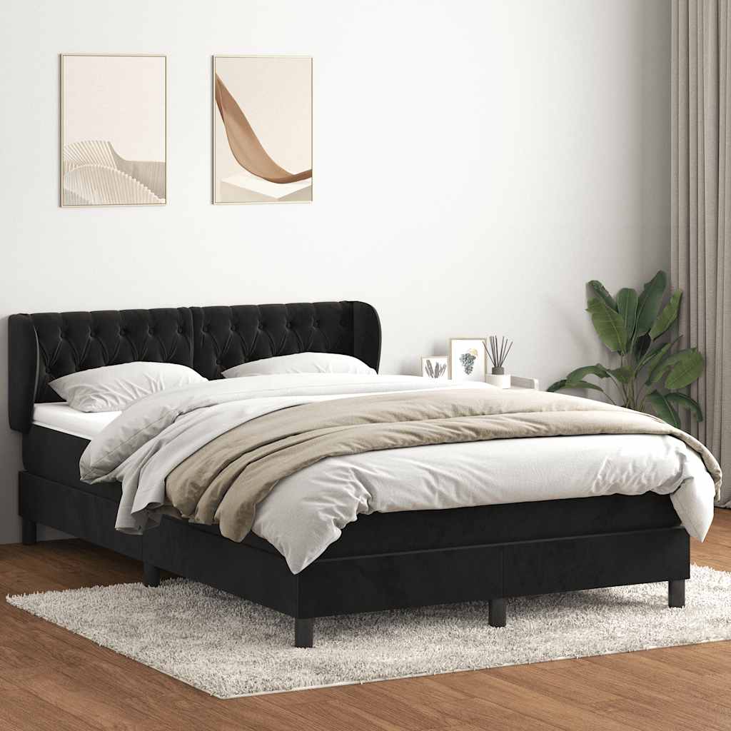Box spring krevet s madracem crni 160x210 cm baršunasti