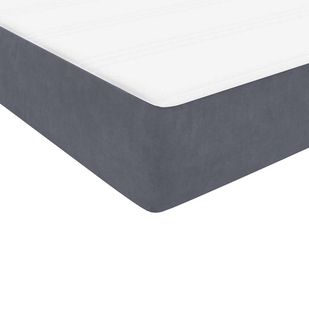 Box Spring krevet s madracima tamno sivi 180x210 cm baršun