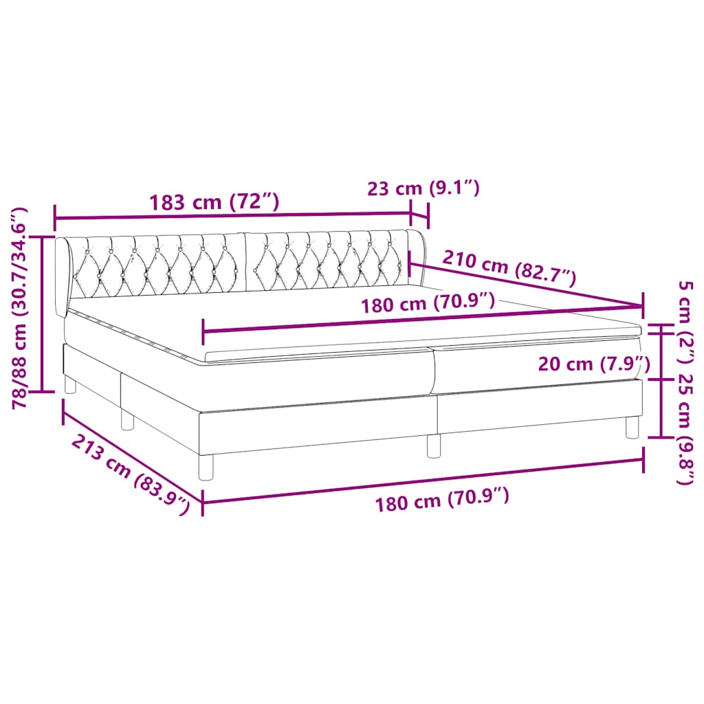 Box Spring krevet s madracima ružičasti 180x210 cm baršun