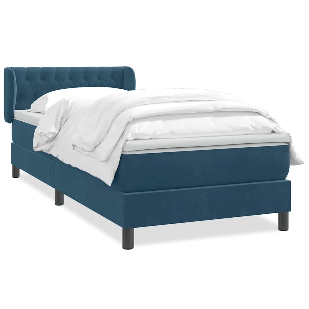 Box spring krevet s madracem tamnoplavi 80x220 cm baršunasti