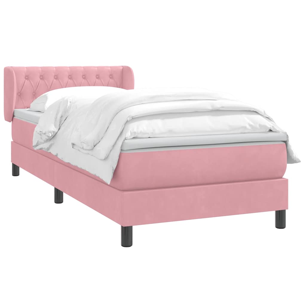 Box spring krevet s madracem ružičasti 80 x 220 cm baršunasti