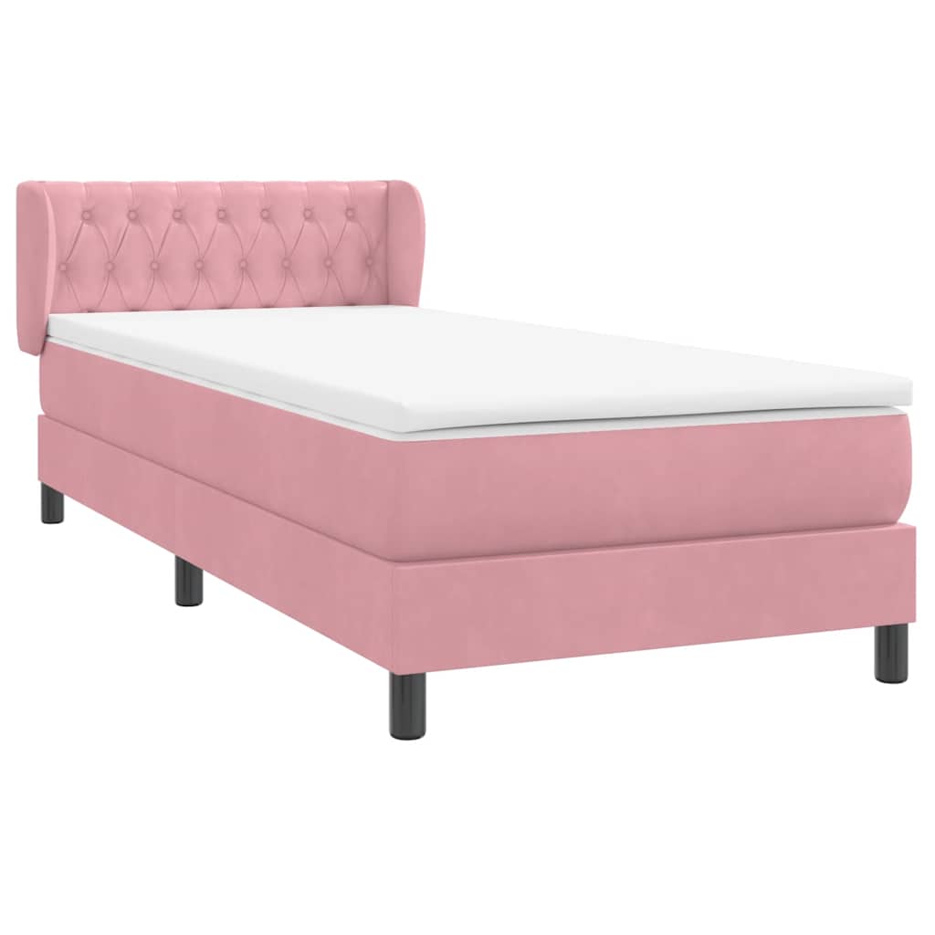 Box spring krevet s madracem ružičasti 80 x 220 cm baršunasti