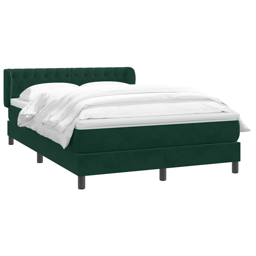 Box Spring krevet s madracem tamno zeleni 160x220 cm baršun
