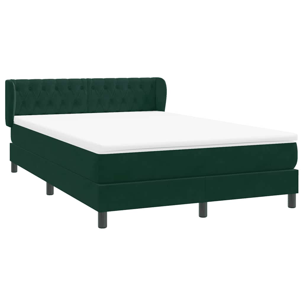 Box Spring krevet s madracem tamno zeleni 160x220 cm baršun