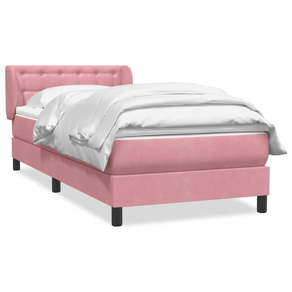 Box Spring krevet s madracem ružičasti 90x210 cm samt
