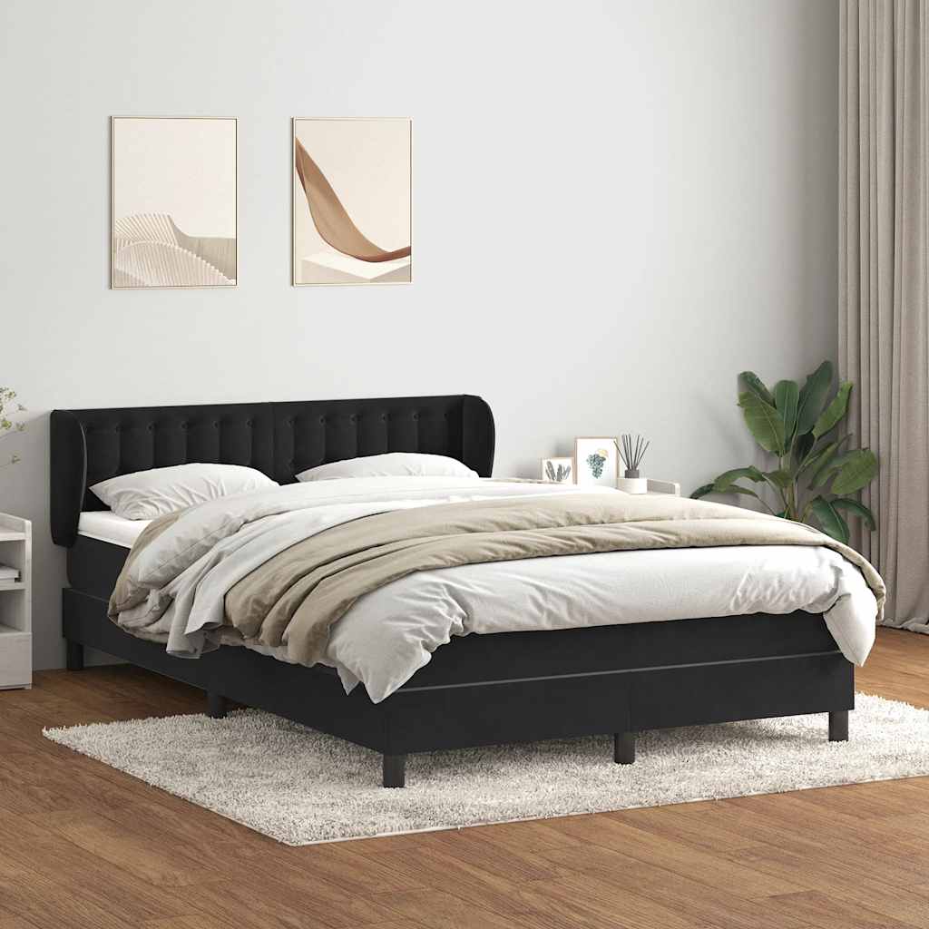 Box spring krevet s madracem crni 160x210 cm baršunasti