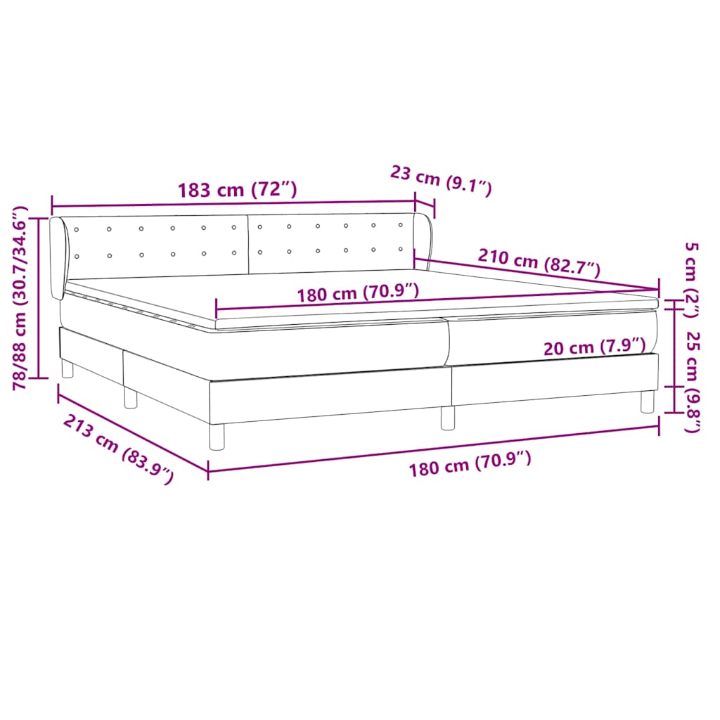 Box Spring krevet s madracima ružičasti 180x210 cm baršun
