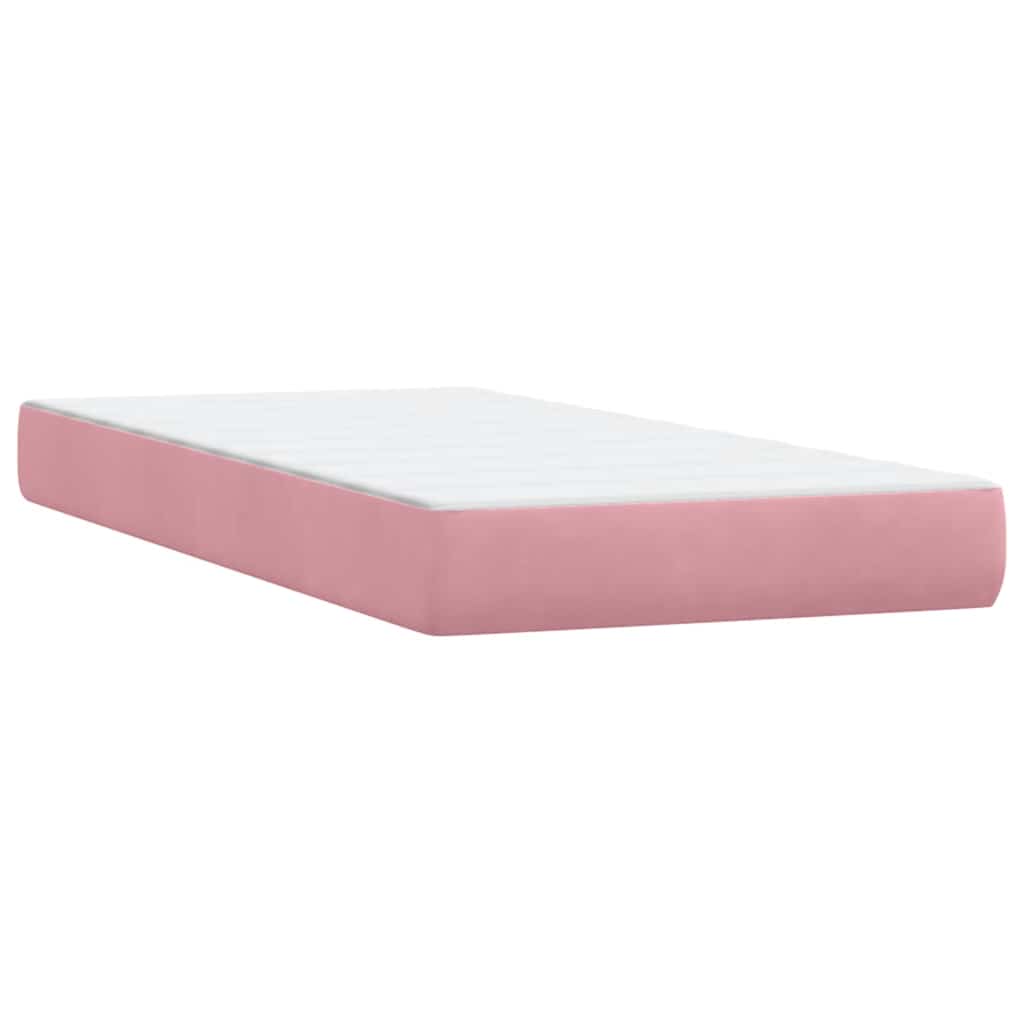 Box Spring krevet s madracima ružičasti 180x210 cm baršun