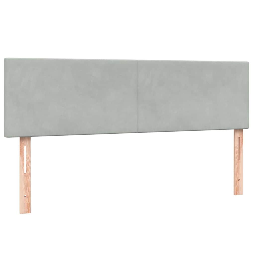 Krevet s oprugama i madracem svjetlosivi 160x210 cm baršunasti