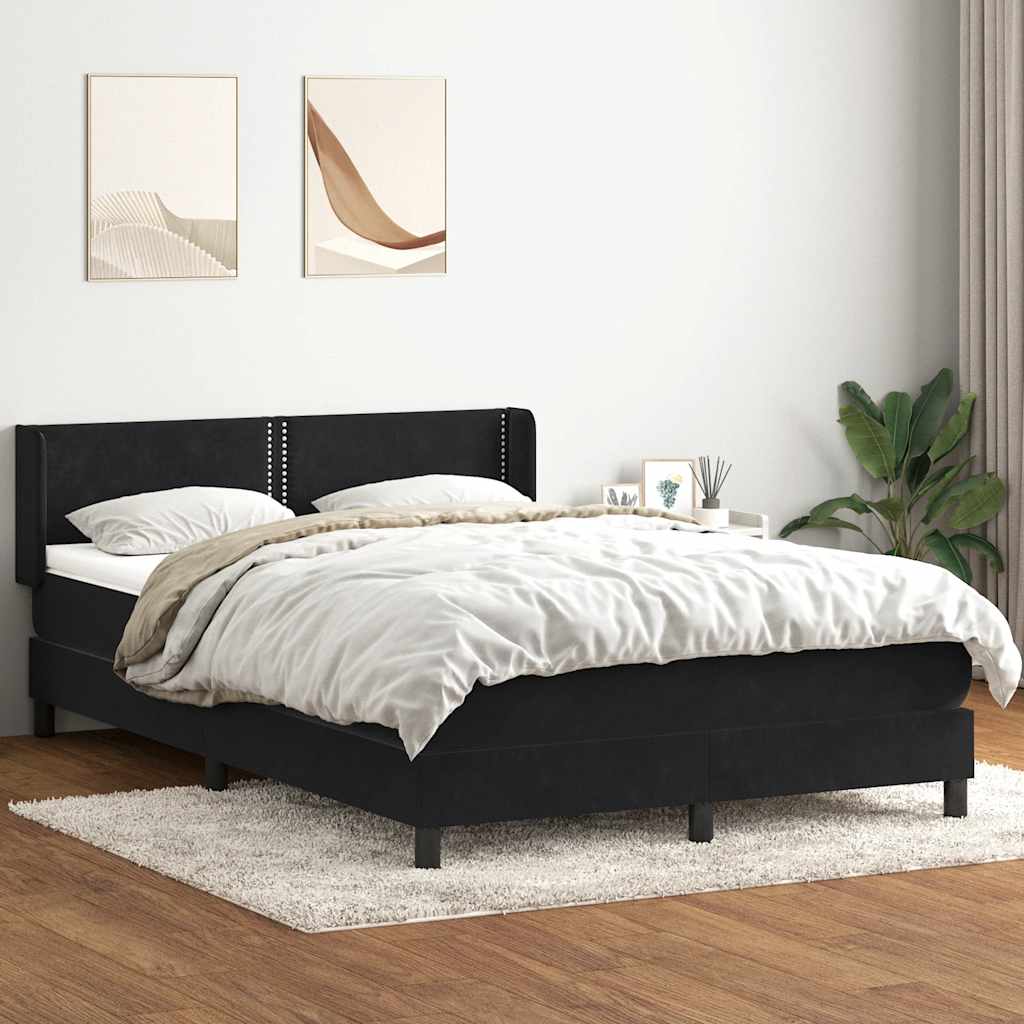 Box spring krevet s madracem crni 160x210 cm baršunasti