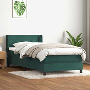 Box Spring krevet s madracem tamnozeleni 80x220 cm baršun