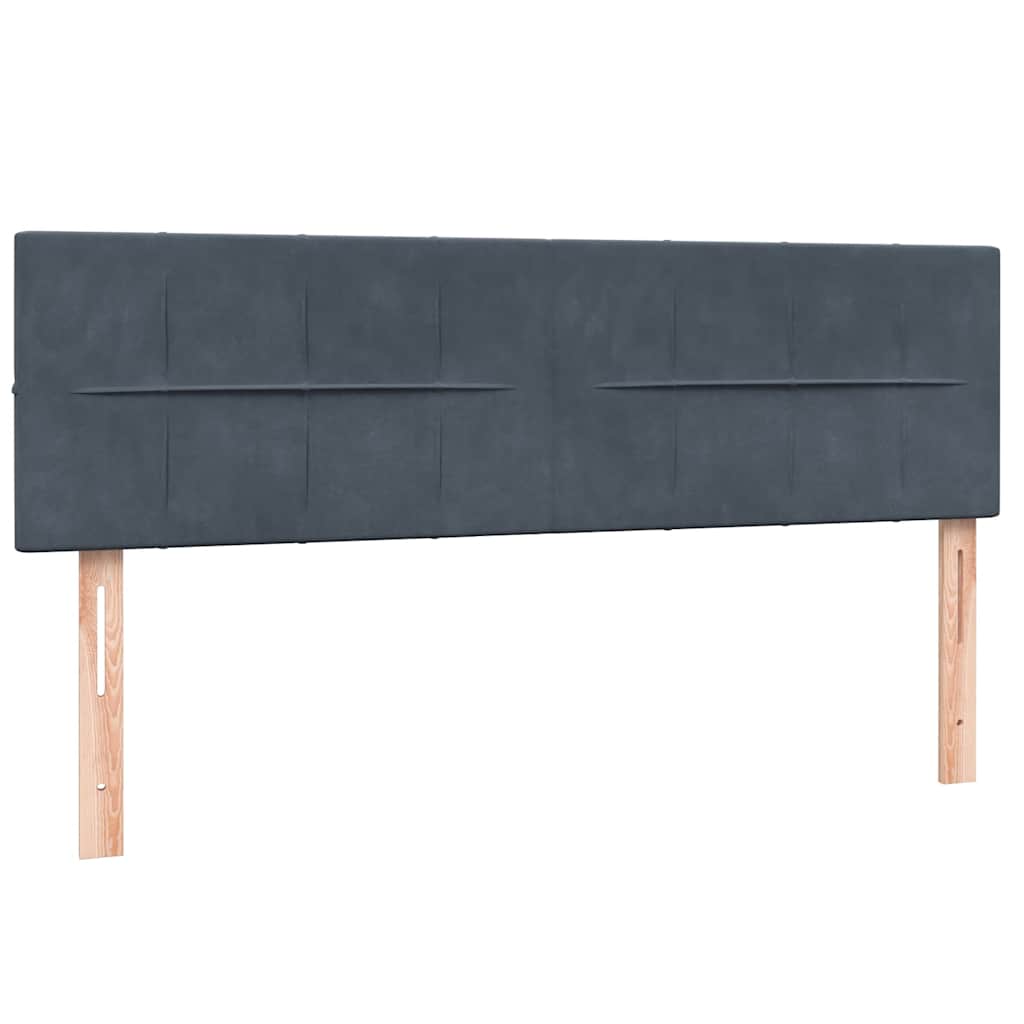 Krevet s oprugama i madracem tamnosivi 160x210 cm baršunasti