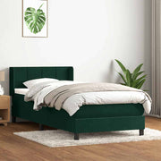 Box Spring krevet s madracem tamnozeleni 80x220 cm baršun
