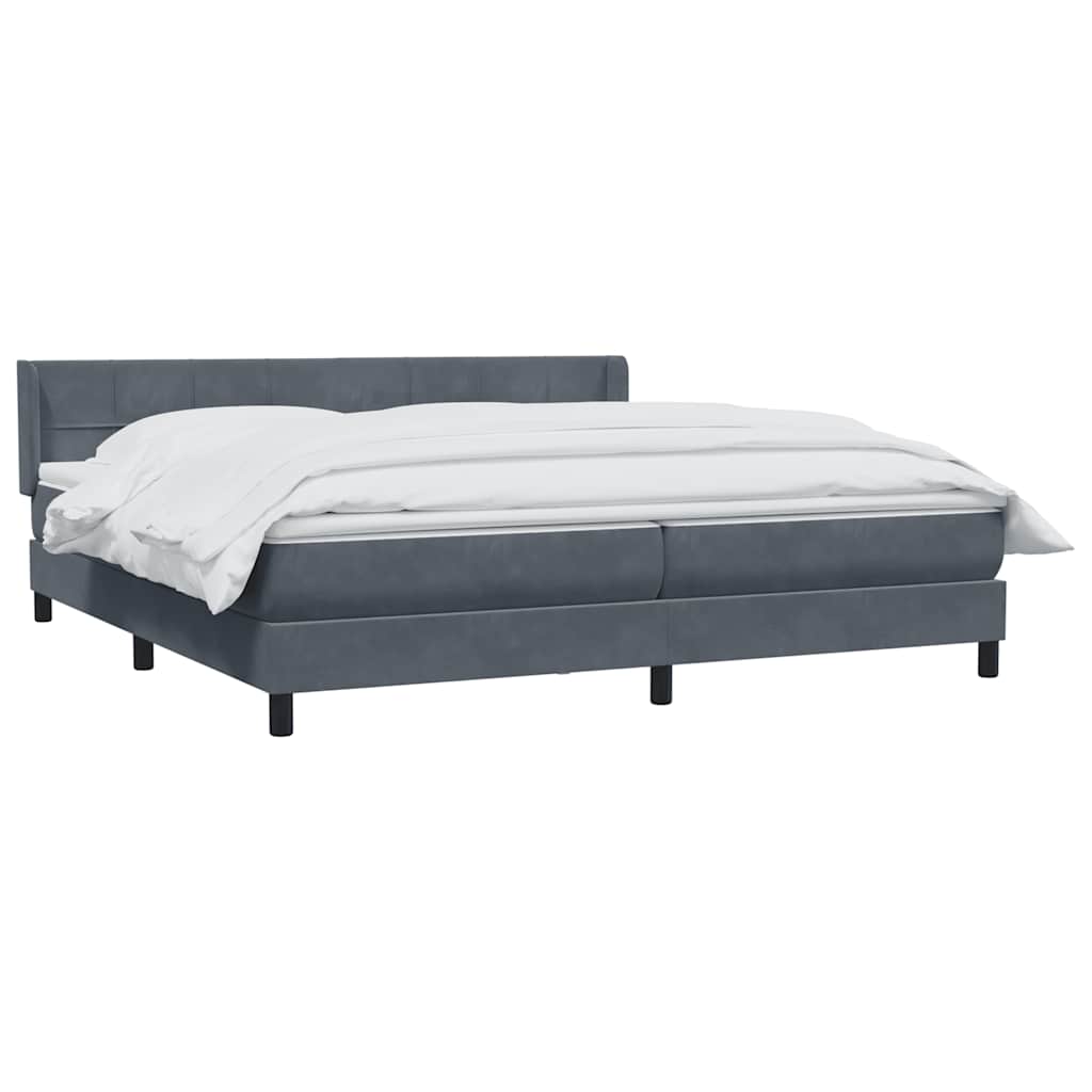 Box spring krevet s madracem tamnosivi 180x220 cm baršunasti