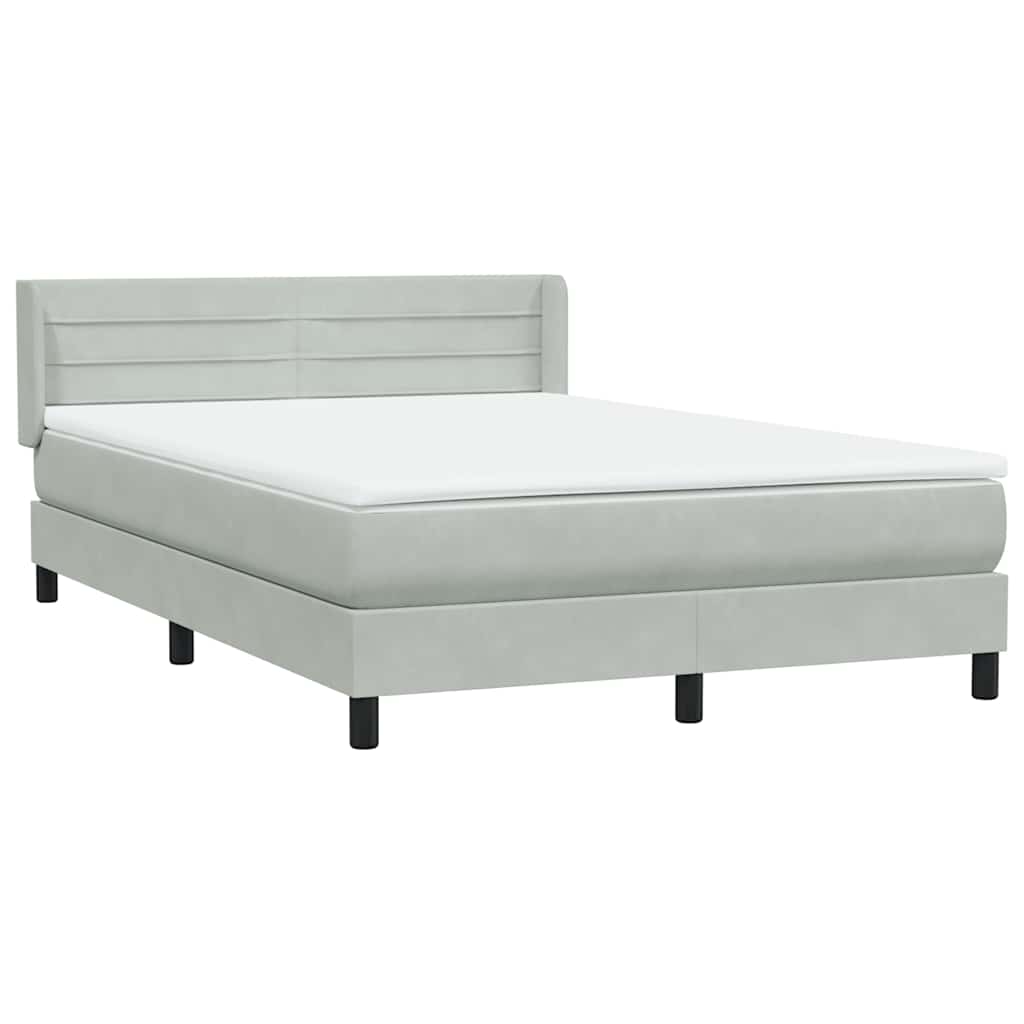 Krevet s oprugama i madracem svjetlosivi 160x210 cm baršunasti