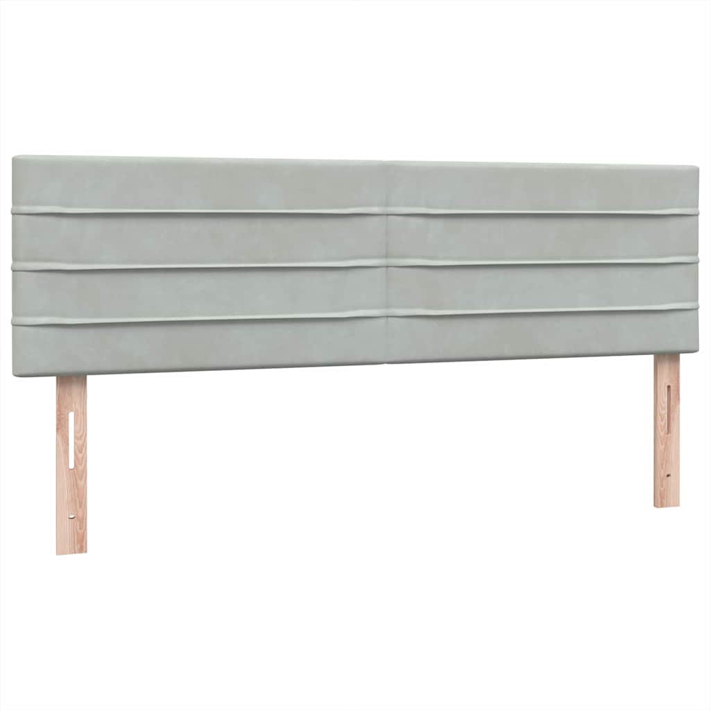 Krevet s oprugama i madracem svjetlosivi 160x210 cm baršunasti