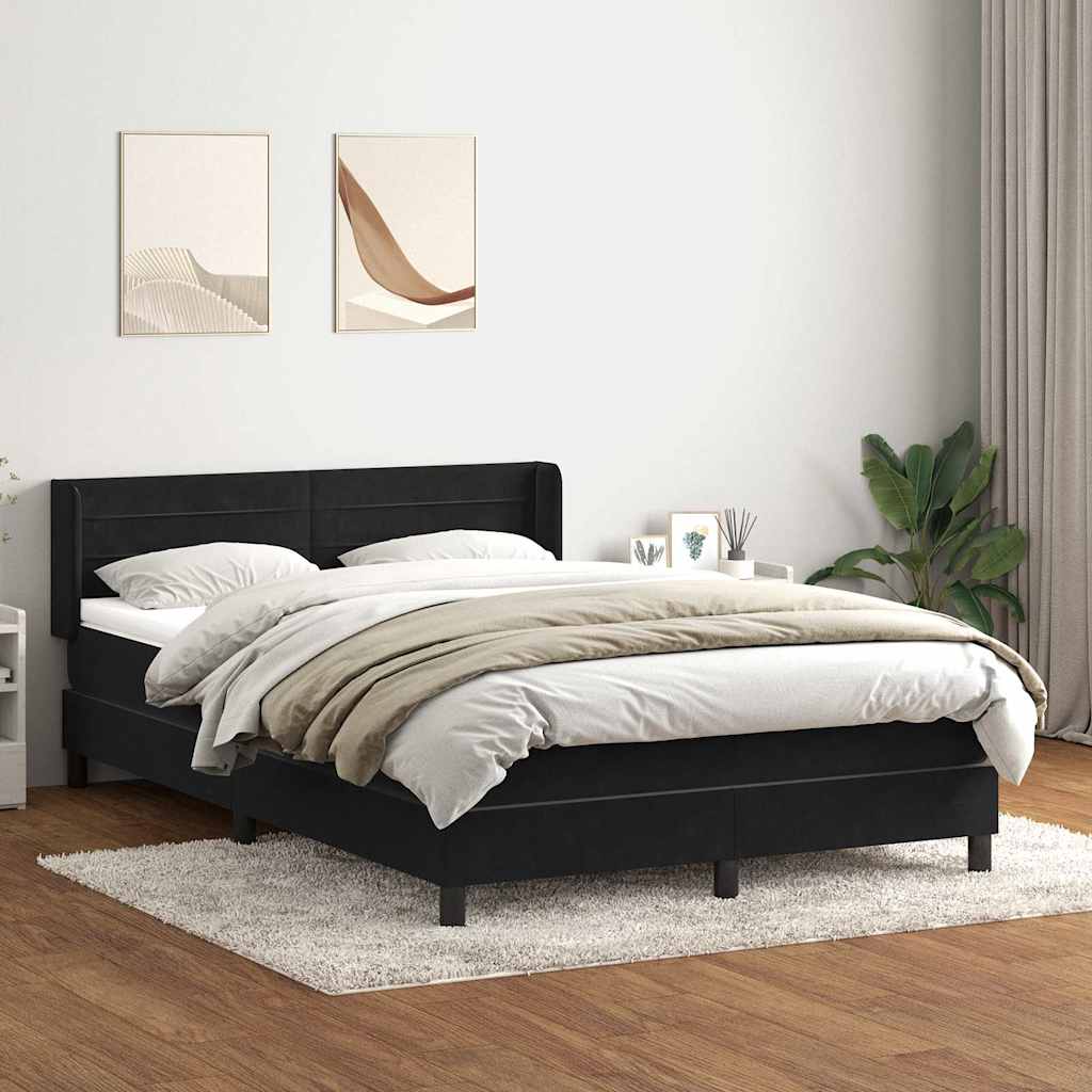 Box spring krevet s madracem crni 160x210 cm baršunasti
