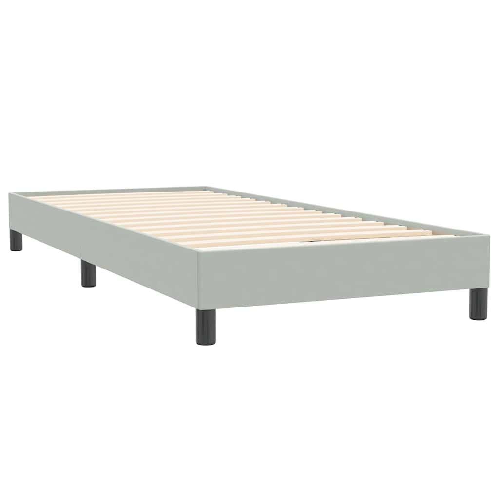 Box Spring krevet s madracem svijetlo sivi 80x220 cm samt