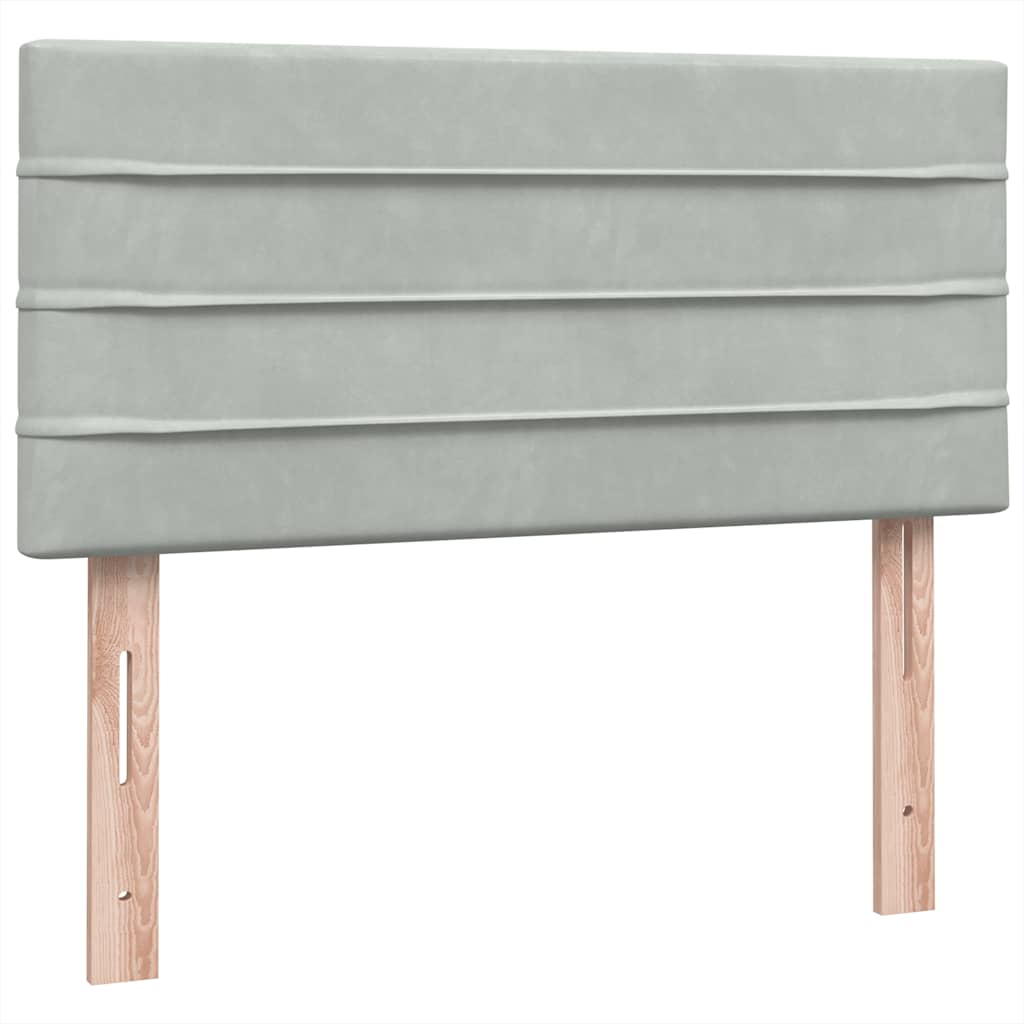 Box Spring krevet s madracem svijetlo sivi 80x220 cm samt