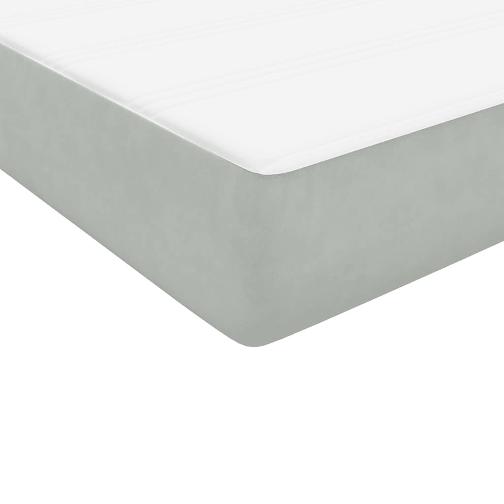 Box Spring krevet s madracem svijetlo sivi 80x220 cm samt