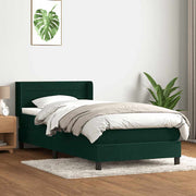 Box Spring krevet s madracem tamnozeleni 80x220 cm baršun