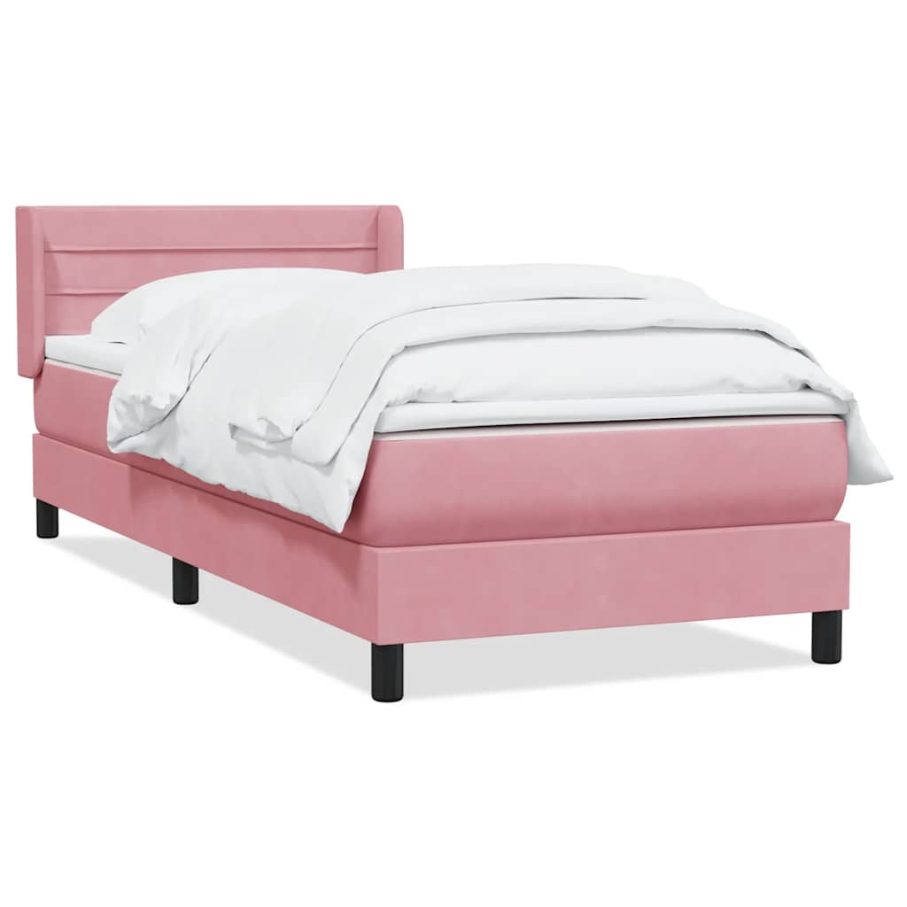 Box spring krevet s madracem ružičasti 80 x 220 cm baršunasti