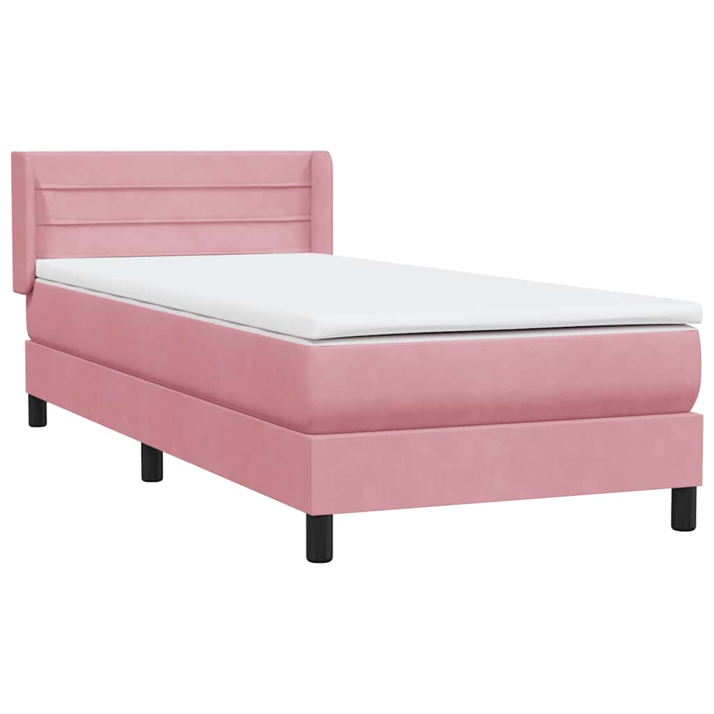 Box spring krevet s madracem ružičasti 80 x 220 cm baršunasti