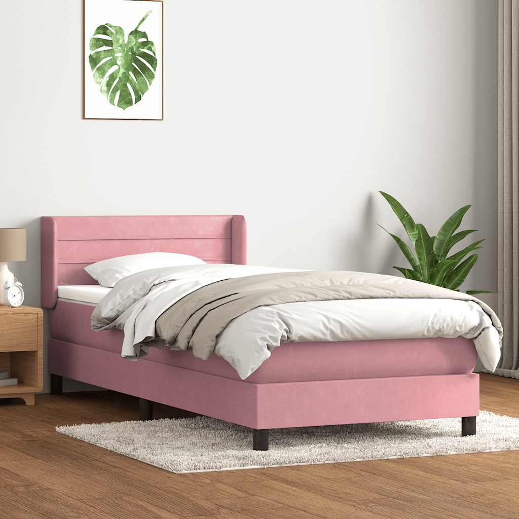 Box spring krevet s madracem ružičasti 80 x 220 cm baršunasti