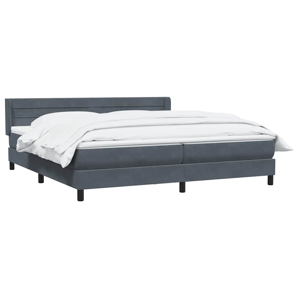 Box spring krevet s madracem tamnosivi 180x220 cm baršunasti