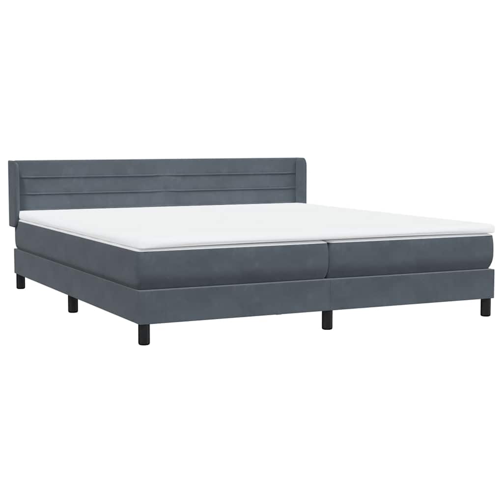 Box spring krevet s madracem tamnosivi 180x220 cm baršunasti