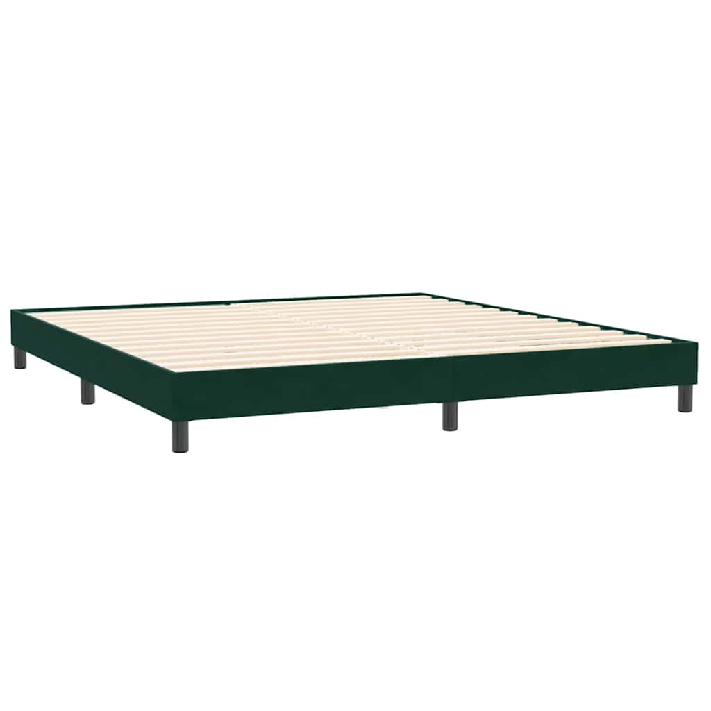 Box Spring krevet s madracem tamno zeleni 180x220 cm baršun