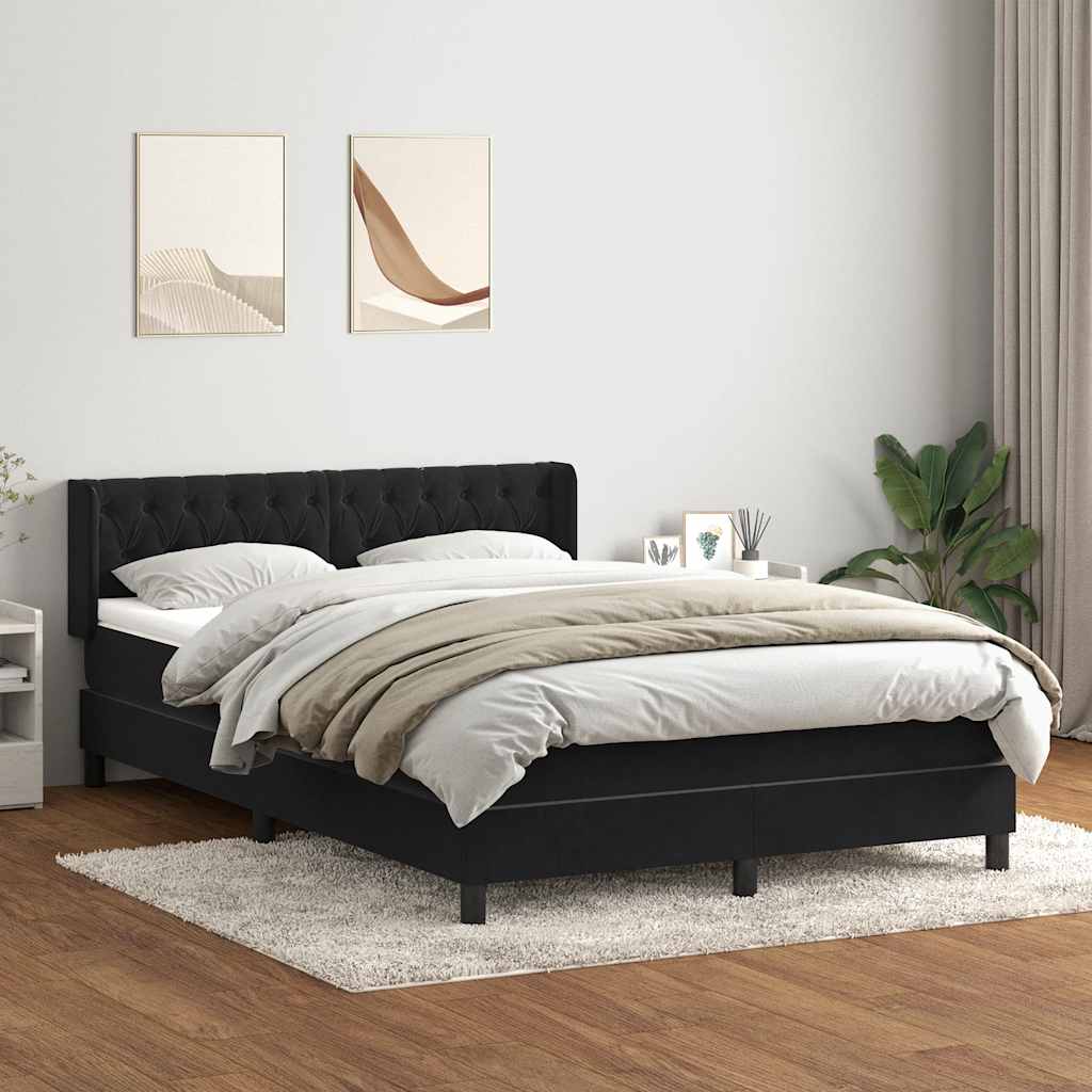 Box spring krevet s madracem crni 160x210 cm baršunasti