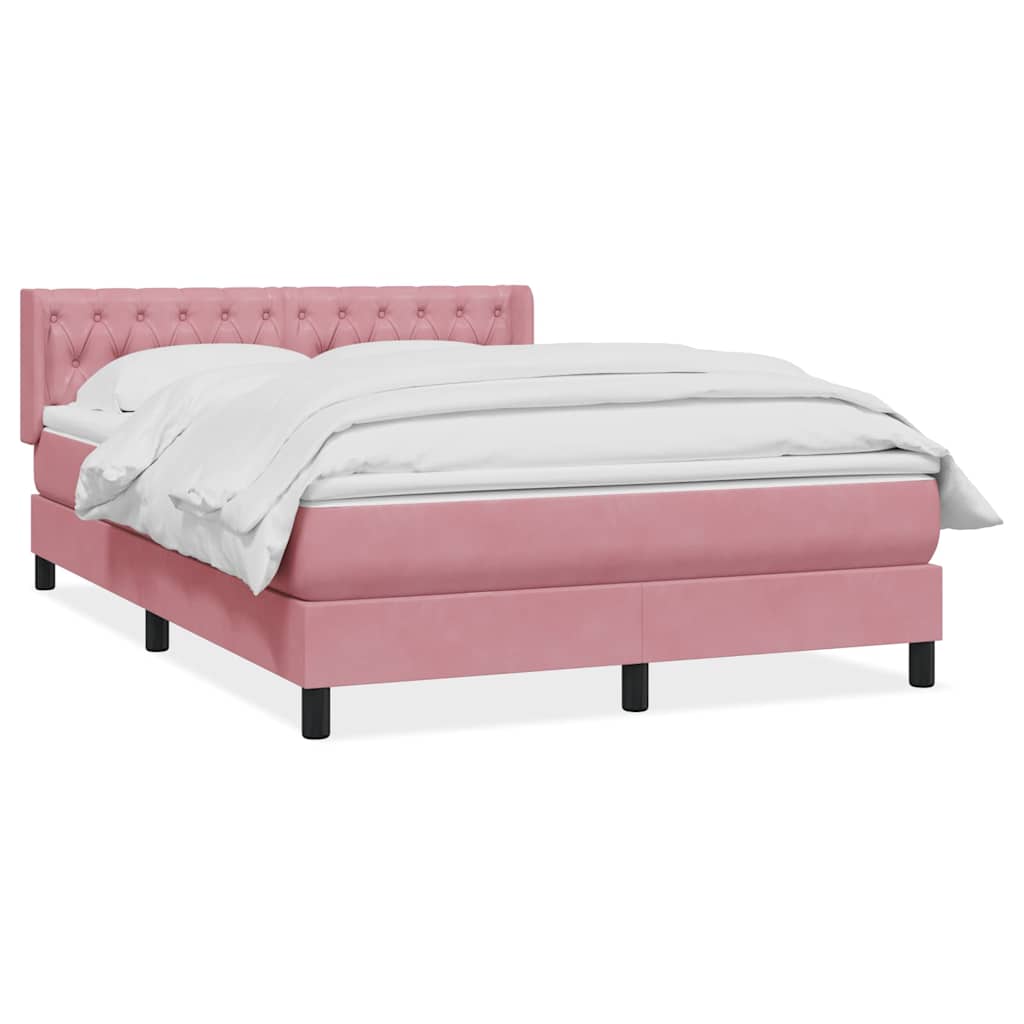 Box Spring krevet s madracem ružičasti 140x220 cm baršun