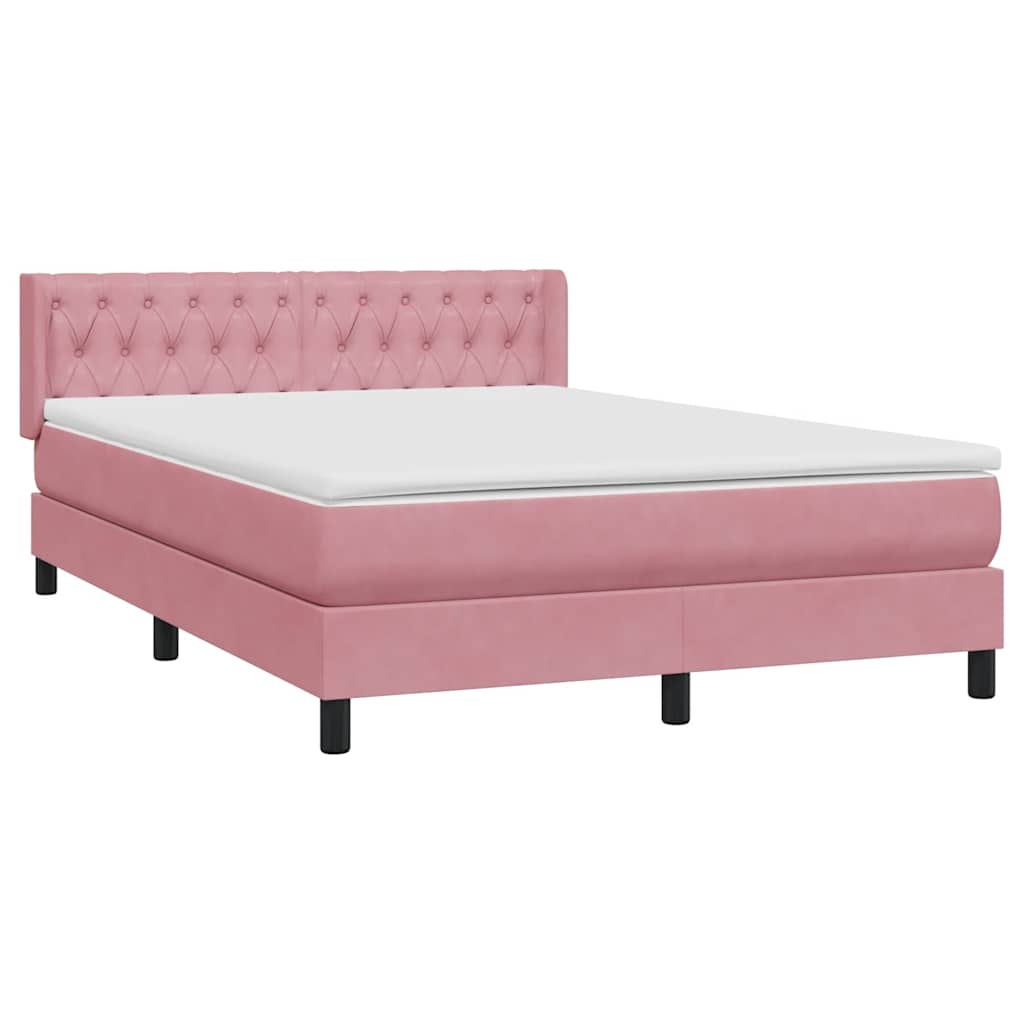 Box Spring krevet s madracem ružičasti 160x220 cm baršun