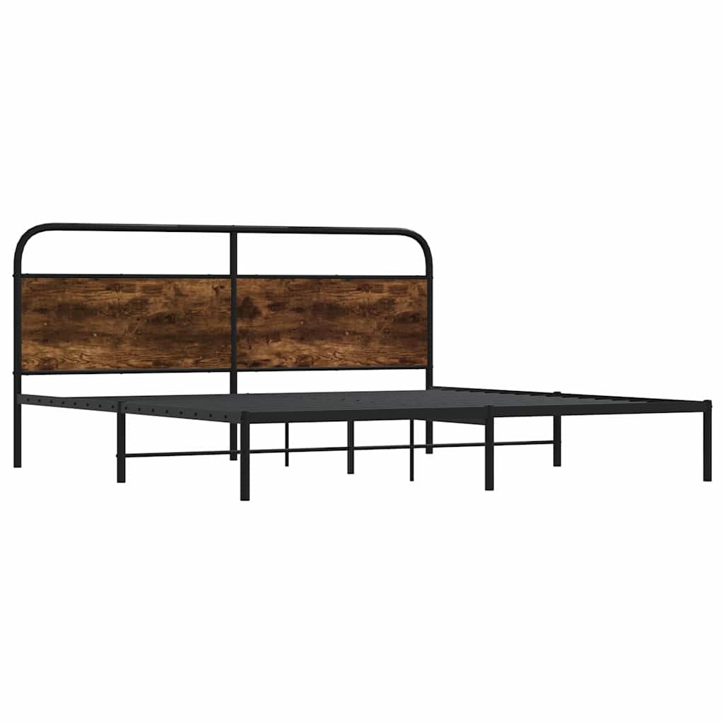 Metalni okvir kreveta bez madraca boja hrasta 180x200 cm