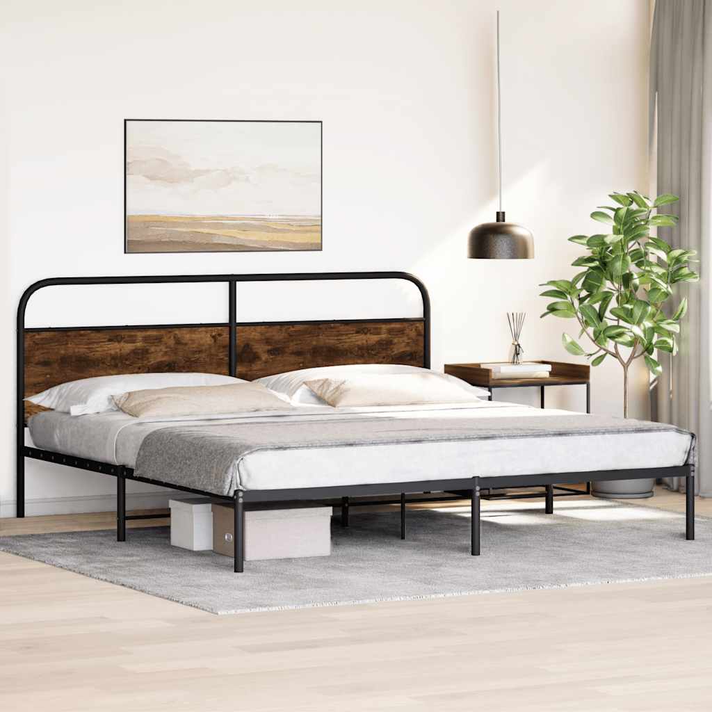Metalni okvir kreveta bez madraca boja hrasta 180x200 cm
